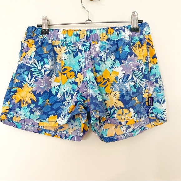 Patagonia Barely Baggies Neo Tropics Channel Blue Floral Shorts - Picture 1 of 5